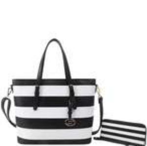 2in1 Modern Striped Bag With Matching Wallet